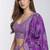 PURPLE SEQUINS & EMBROIDERED DIGITAL PRINT ORGANZA FESTIVAL LEHENGA CHOLI SET