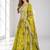YELLOW SEQUINS & EMBROIDERED DIGITAL PRINT ORGANZA FESTIVAL LEHENGA CHOLI SET