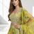 YELLOW SEQUINS & EMBROIDERED DIGITAL PRINT ORGANZA FESTIVAL LEHENGA CHOLI SET