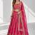 PINK SEQUINS & EMBROIDERED FLORAL PRINT ORGANZA FESTIVAL LEHENGA CHOLI SET