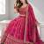 PINK SEQUINS & EMBROIDERED FLORAL PRINT ORGANZA FESTIVAL LEHENGA CHOLI SET