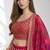 PINK SEQUINS & EMBROIDERED FLORAL PRINT ORGANZA FESTIVAL LEHENGA CHOLI SET