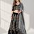 NAVY BLUE ZARI EMBROIDERED VELVET FESTIVAL LEHENGA CHOLI SET