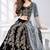 NAVY BLUE ZARI EMBROIDERED VELVET FESTIVAL LEHENGA CHOLI SET
