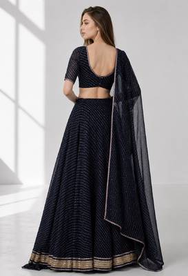 BALCK LERIYA GEORGETTE FESTIVAL LEHENGA CHOLI SET 2