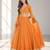 ORANGE LERIYA GEORGETTE FESTIVAL LEHENGA CHOLI SET