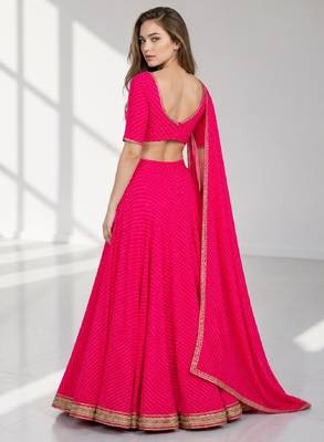 PINK LERIYA GEORGETTE FESTIVAL LEHENGA CHOLI SET 2