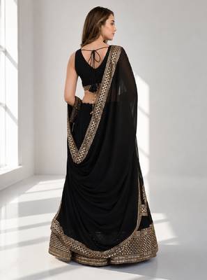BLACK SEQUINS WORK GEORGETTE FESTIVAL LEHENGA CHOLI SET 2