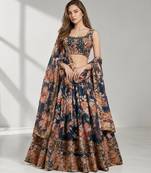 DOVE BLUE SEQUINS & EMBROIDERY ORGANZA FESTIVAL LEHENGA CHOLI SET