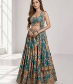 RAMA SEQUINS & EMBROIDERY ORGANZA FESTIVAL LEHENGA CHOLI SET