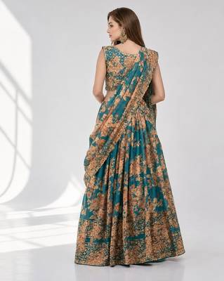 RAMA SEQUINS & EMBROIDERY ORGANZA FESTIVAL LEHENGA CHOLI SET 2