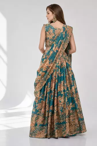 RAMA SEQUINS & EMBROIDERY ORGANZA FESTIVAL LEHENGA CHOLI SET