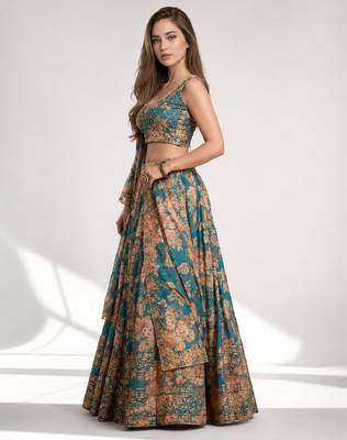 RAMA SEQUINS & EMBROIDERY ORGANZA FESTIVAL LEHENGA CHOLI SET 3