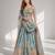 SKY BLUE SEQUINS & EMBROIDERY ORGANZA FESTIVAL LEHENGA CHOLI SET