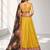 YELLOW BLACK THREAD EMBROIDERED GEORGETTE FESTIVAL LEHENGA CHOLI SET