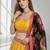YELLOW BLACK THREAD EMBROIDERED GEORGETTE FESTIVAL LEHENGA CHOLI SET