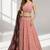 NAVY BLUE THREAD EMBROIDERED GEORGETTE FESTIVAL LEHENGA CHOLI SET