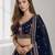 PINK BROWN THREAD EMBROIDERED GEORGETTE FESTIVAL LEHENGA CHOLI SET