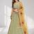 PISTA YELLOW THREAD EMBROIDERED GEORGETTE FESTIVAL LEHENGA CHOLI SET