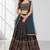 BLUE SEQUINS & EMBROIDERED CHINNON FESTIVAL LEHENGA CHOLI SET