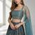 SKY BLUE SEQUINS & EMBROIDERED CHINNON FESTIVAL LEHENGA CHOLI SET
