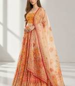 SKY BLUE SEQUINS & EMBROIDERED ORGANZA FESTIVAL LEHENGA CHOLI SET