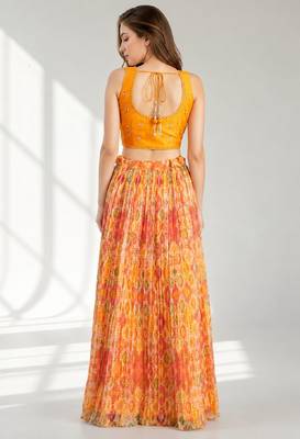 SKY BLUE SEQUINS & EMBROIDERED ORGANZA FESTIVAL LEHENGA CHOLI SET 2