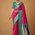 rani pink soft satin contrast border festival wear saree