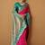 rani pink soft satin contrast border festival wear saree