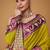 lime soft satin contrast border festival wear saree