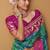 turquoise soft satin contrast border festival wear saree