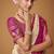 beige soft satin contrast border festival wear saree