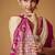 beige soft satin contrast border festival wear saree