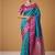 sky blue soft satin contrast border festival wear saree