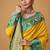 yellow soft satin contrast border festival wear saree