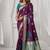 wine soft silk blend with fancy pom pom detailing festive wear saree