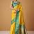 yellow soft satin contrast border festival wear saree