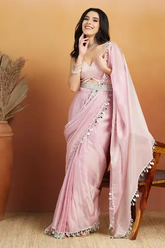 Gotta patti tissue designer saree