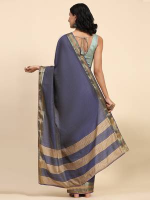 Striped woven design leheriya zari ready to wear designer saree 2