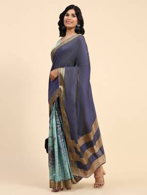 Striped woven design leheriya zari ready to wear designer saree 3