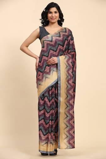 Chevron printed ready to wear designer saree