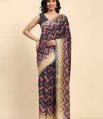 Chevron printed ready to wear designer saree