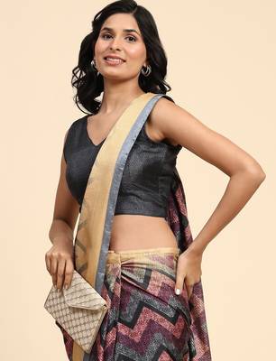 Chevron printed ready to wear designer saree 5
