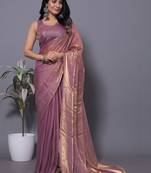 Purple Zari woven Saree with blouse