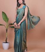 Shimmer Satin Saree With Blouse Piece