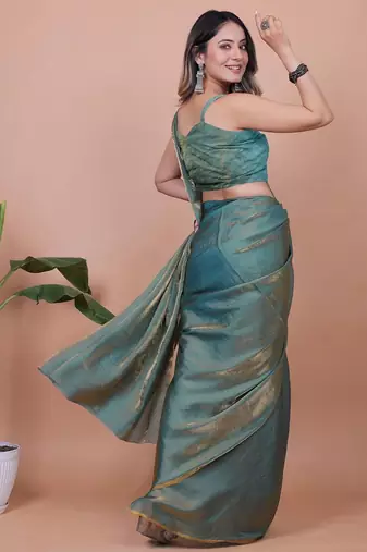 Shimmer Satin Saree With Blouse Piece