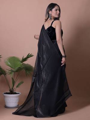 Women Satin Saree with Blouse Piece 3