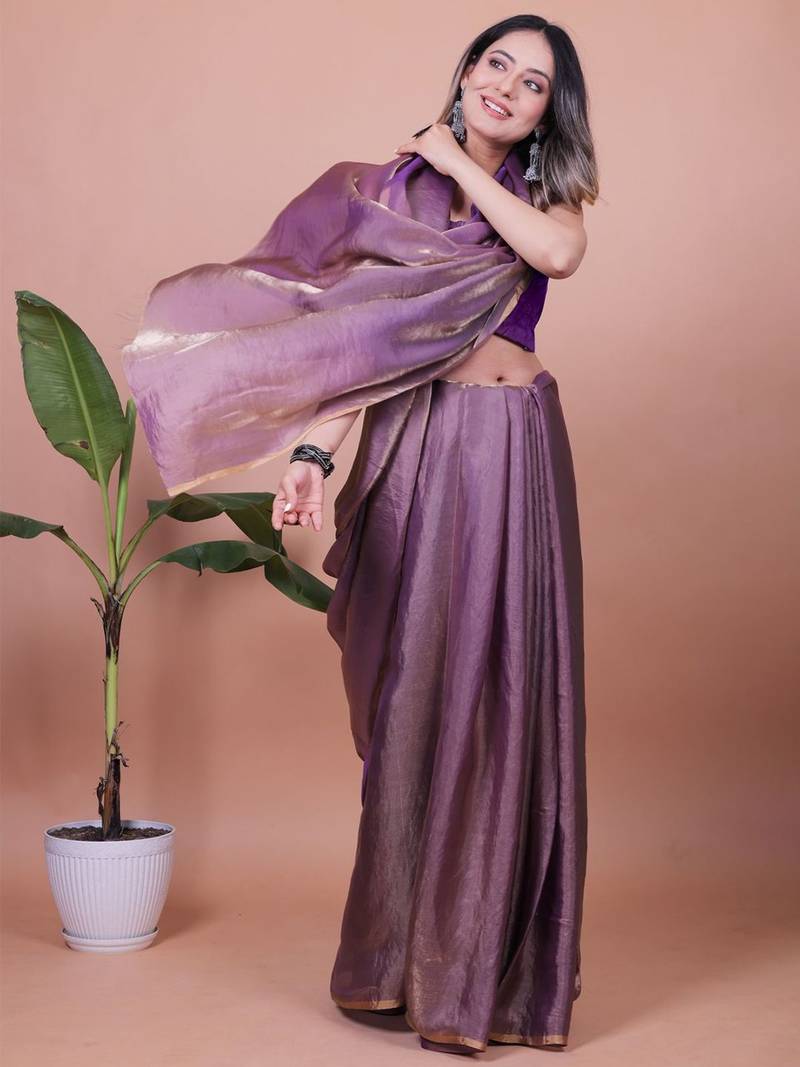Satin Saree with Blouse Piece