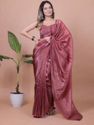 Crush Shimmer Tissue Saree 2