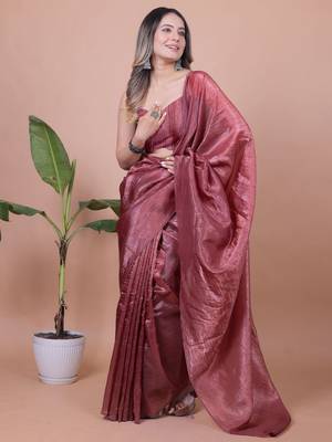 Crush Shimmer Tissue Saree 3